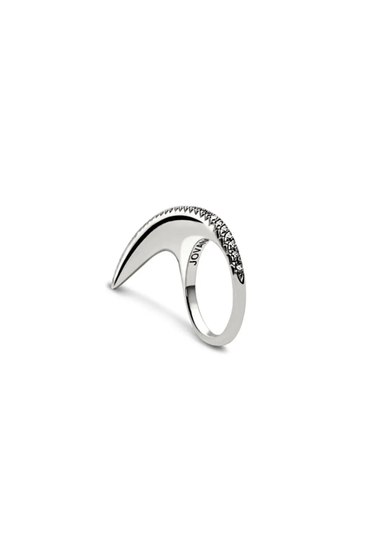JOVANA DJURIC | LARGE SILVER DIAMOND SLICE RING
