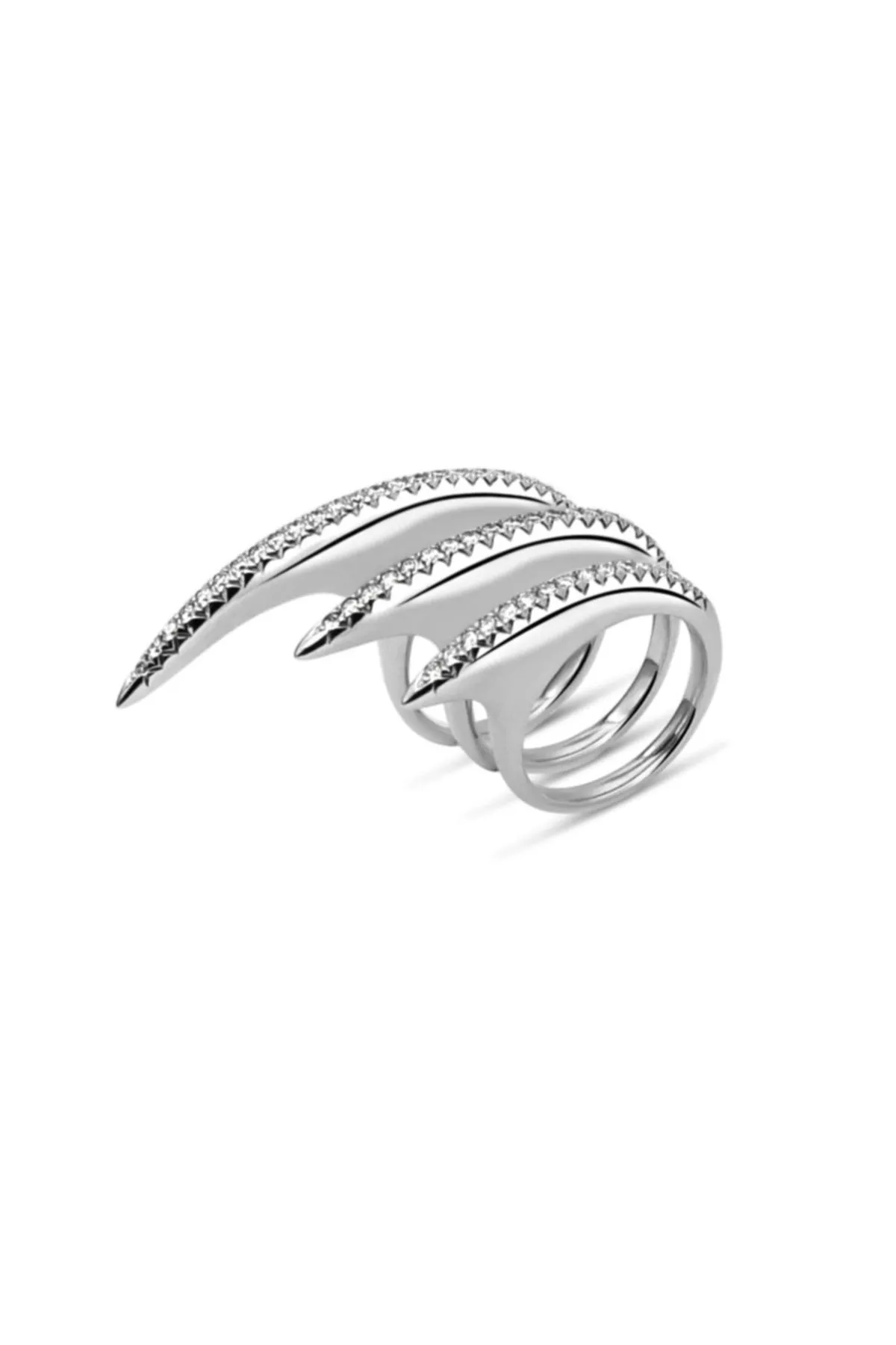 JOVANA DJURIC | MEDIUM SILVER DIAMOND SLICE RING