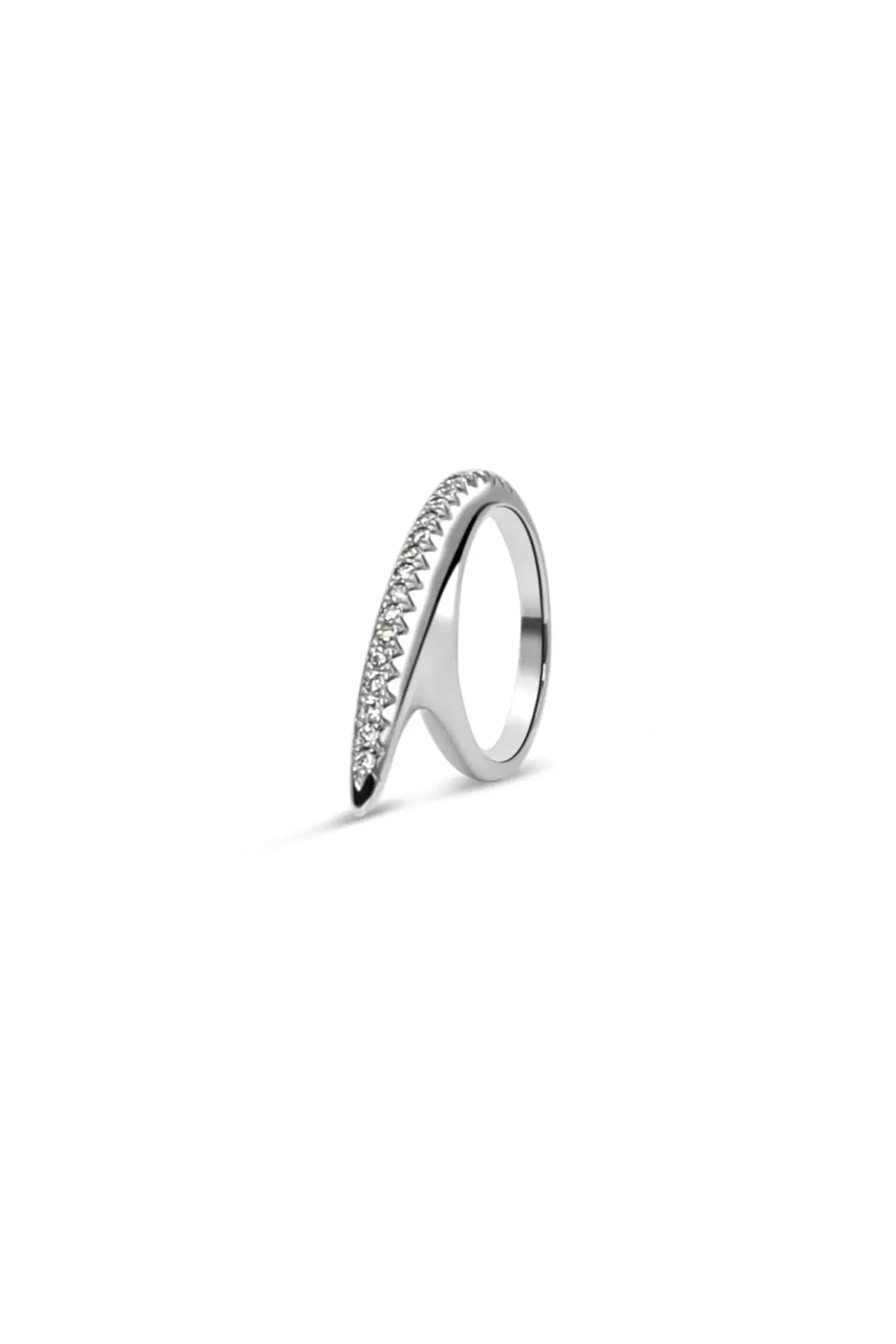 JOVANA DJURIC | SMALL SILVER DIAMOND SLICE RING