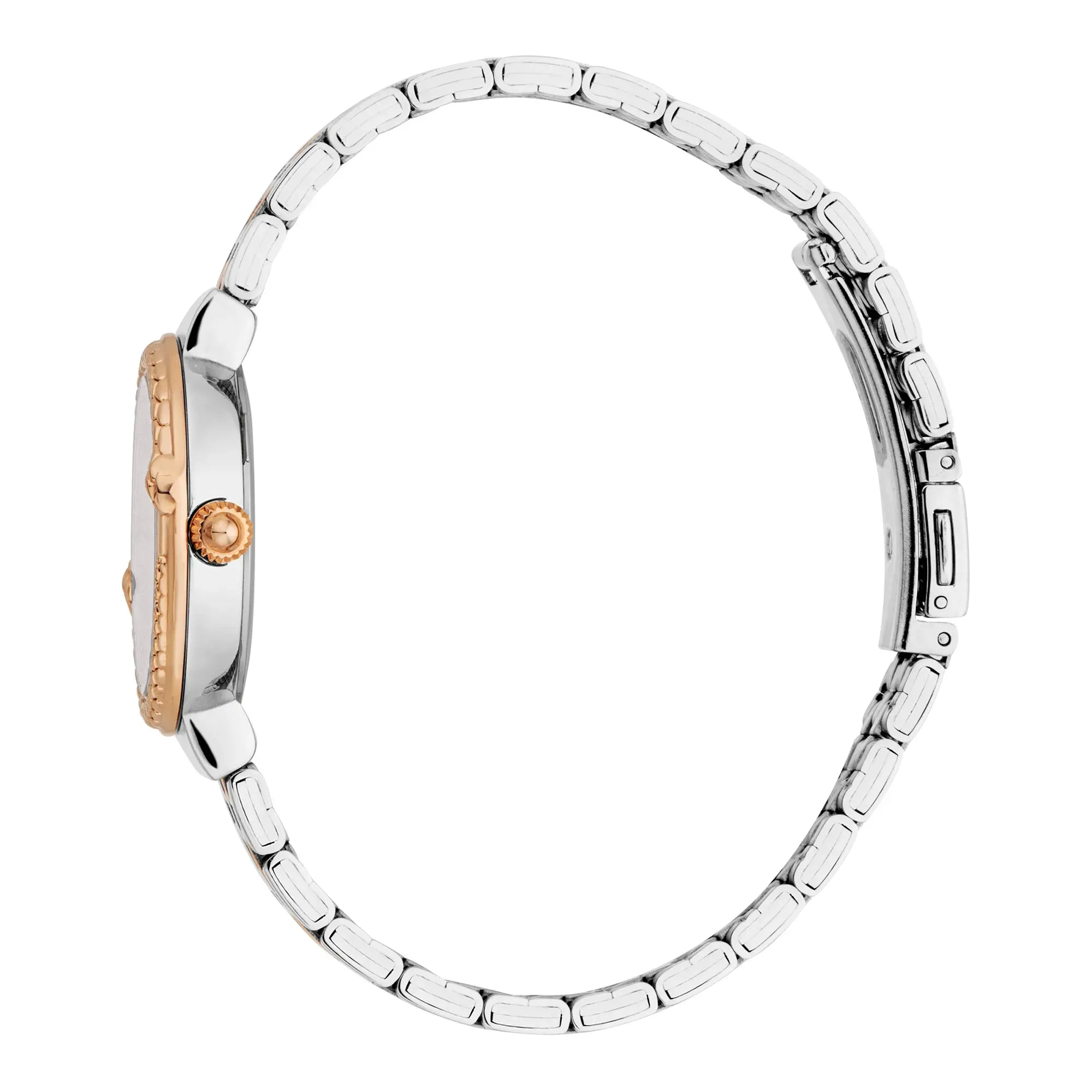 Just Cavalli Brave Snake Ladies Dark Gray Dial Two Tones Watch and Bracelet Set