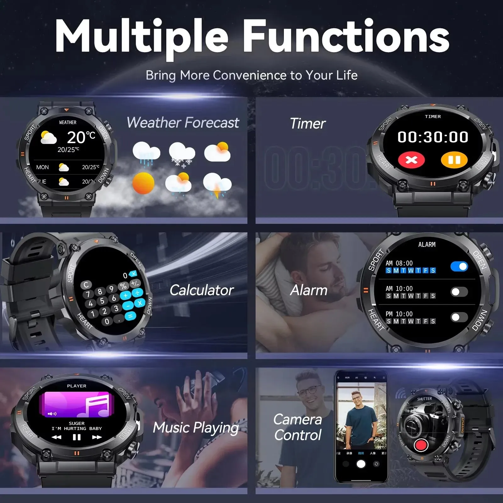 K56Pro Smart Watch 1.39 Inch HD Men Outdoor Sports Bluetooth Call Smartwatch Women Health Monitor Wristwatch Fitness Bracelet
