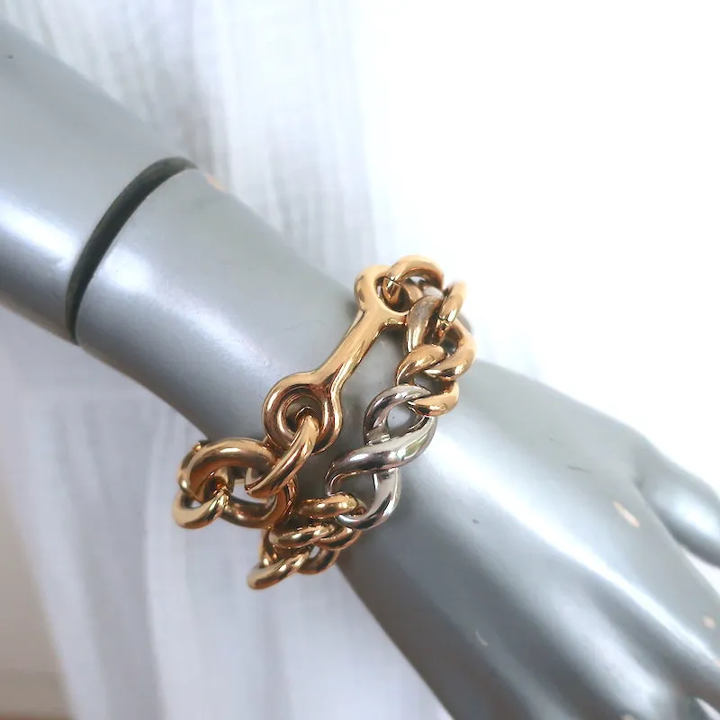 Louis Vuitton Essential V Chain Link Bracelet Gold & Silver Plated Brass