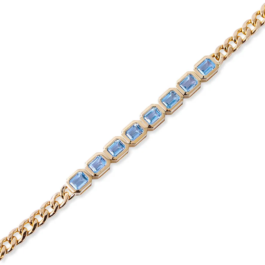 MARLEY GEMSTONE CUBAN LINK BRACELET