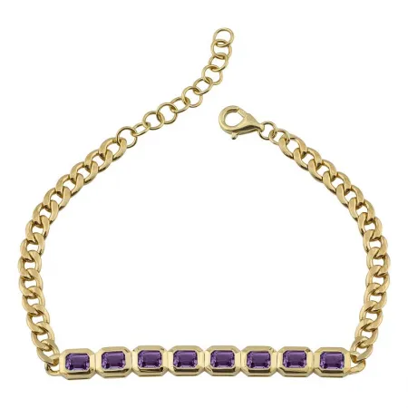 MARLEY GEMSTONE CUBAN LINK BRACELET