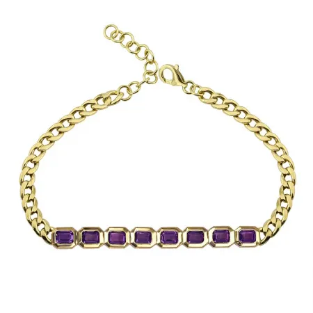 MARLEY GEMSTONE CUBAN LINK BRACELET