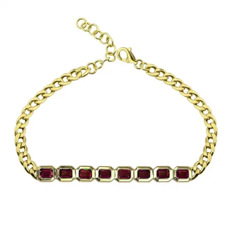 MARLEY GEMSTONE CUBAN LINK BRACELET
