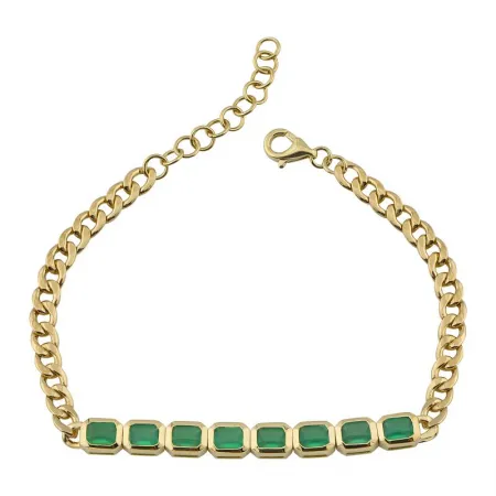MARLEY GEMSTONE CUBAN LINK BRACELET