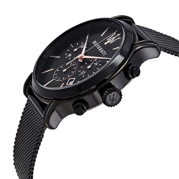 Maserati Epoca Black Mesh Braselet Black Dial Quartz Watch for Gents - R8873618006