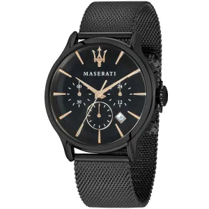 Maserati Epoca Black Mesh Braselet Black Dial Quartz Watch for Gents - R8873618006
