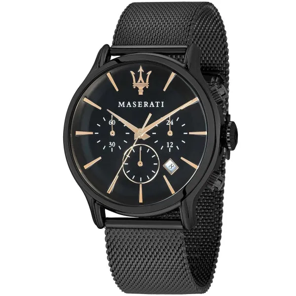 Maserati Epoca Black Mesh Braselet Black Dial Quartz Watch for Gents - R8873618006