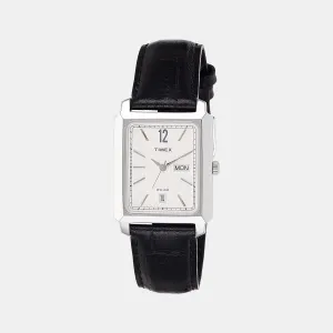 Men Silver Analog Leather Watch TW0TG6009