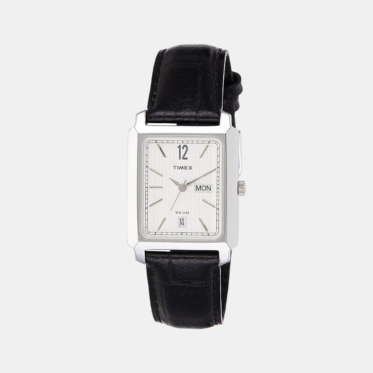 Men Silver Analog Leather Watch TW0TG6009