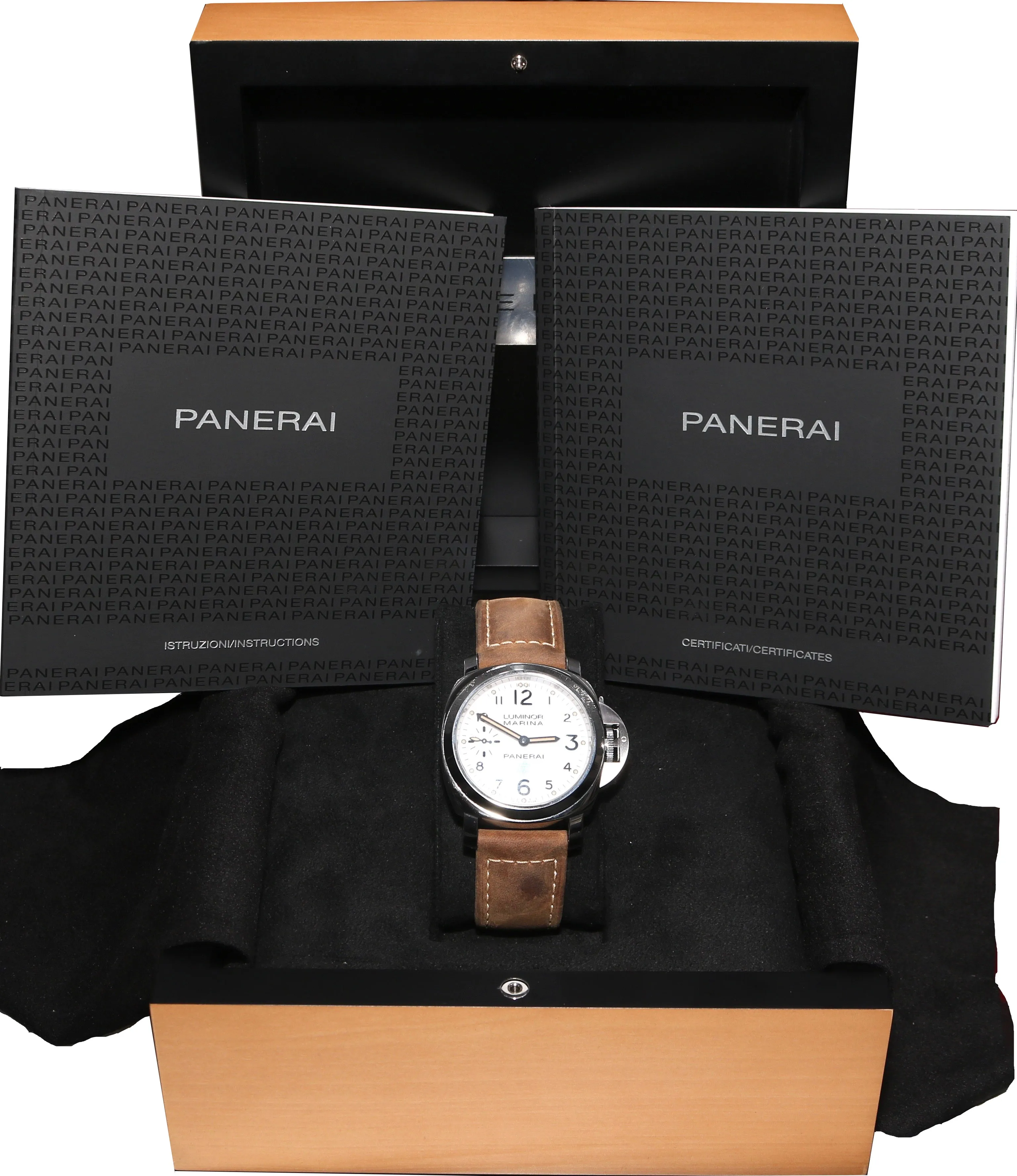 Men's Panerai Luminor Firenze 1860 Automatic 44mm Steel Brown Watch PAM 778