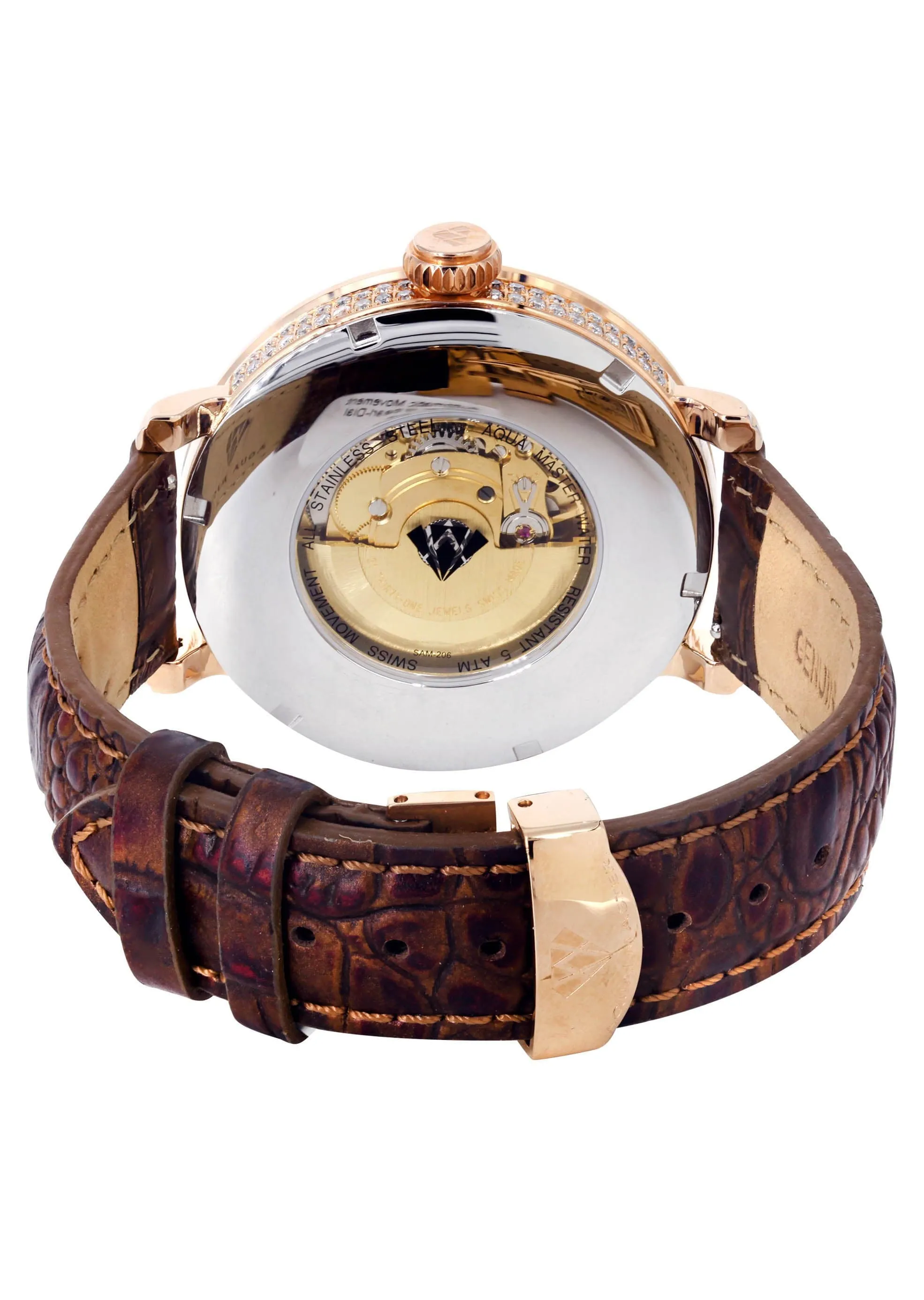 Mens Rose Gold Tone Diamond Watch | Appx. 5.64 Carats