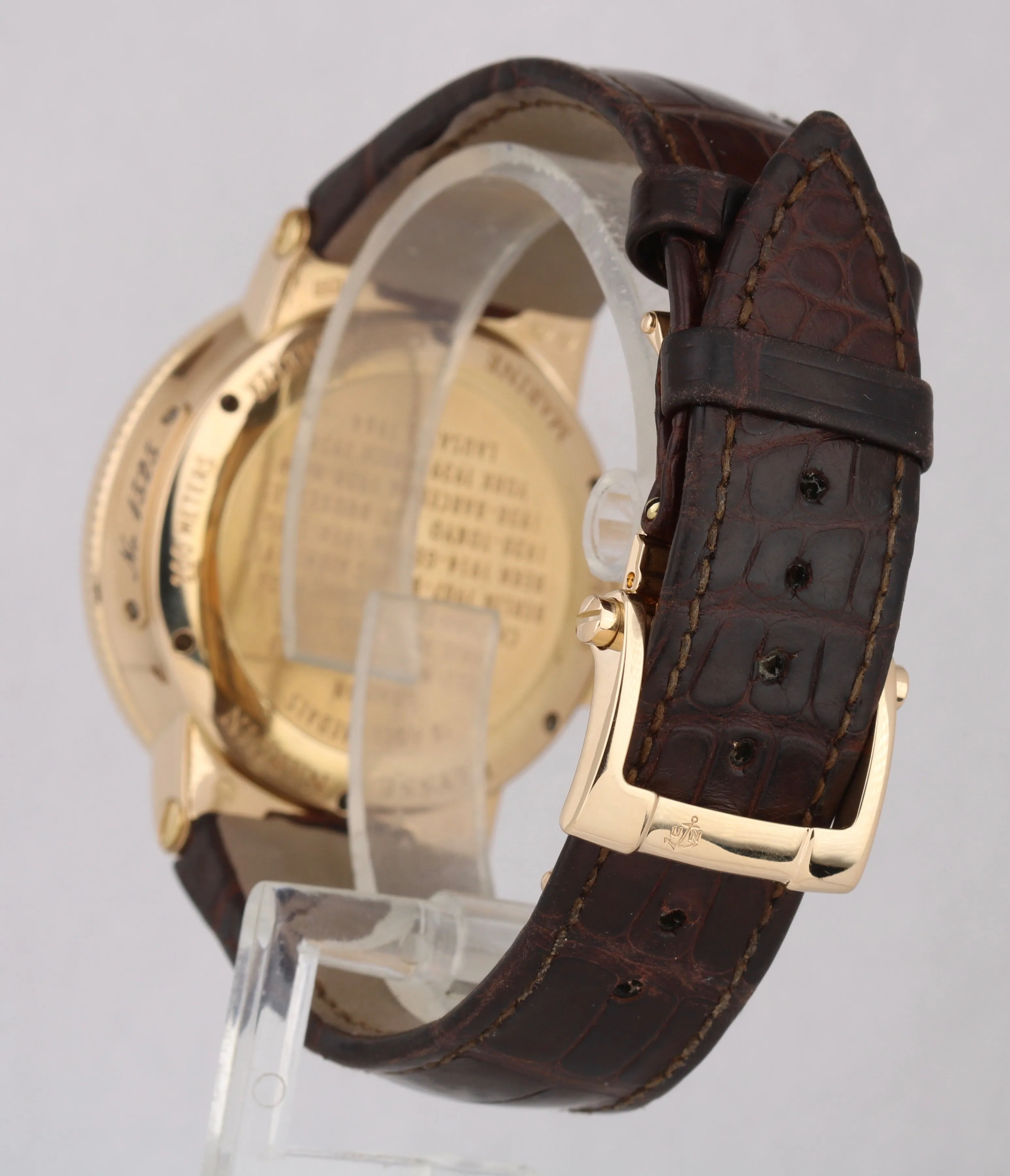 Men's Ulysse Nardin Maxi Marine 18K Yellow Gold White Leather 41mm 266-66 Watch