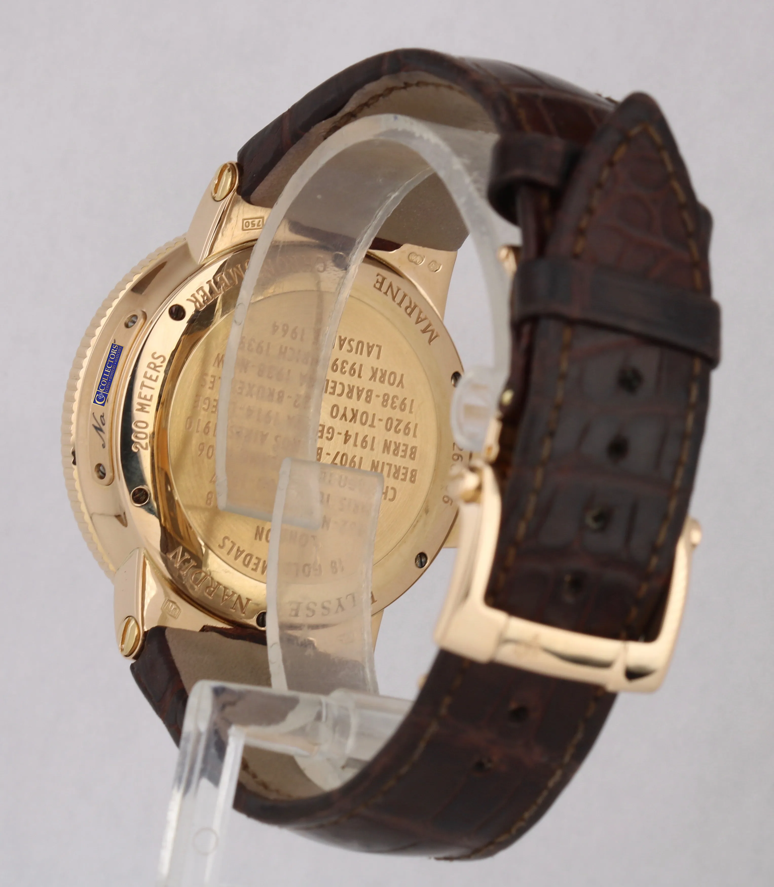 Men's Ulysse Nardin Maxi Marine 18K Yellow Gold White Leather 41mm 266-66 Watch