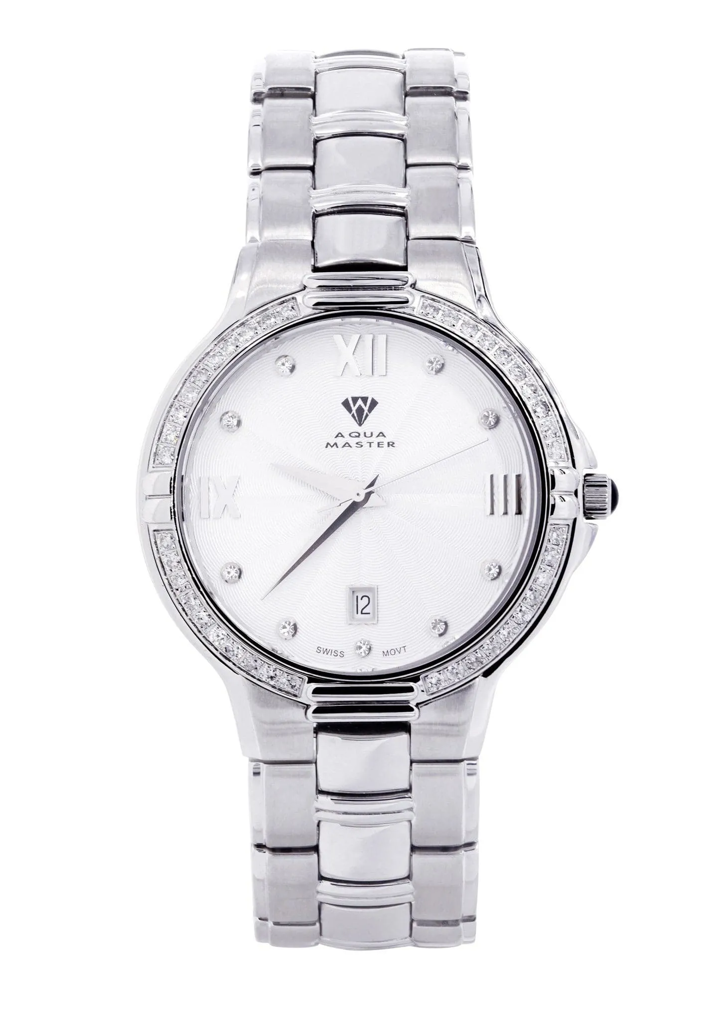 Mens White Gold Tone Diamond Watch | Appx. 1.03 Carat