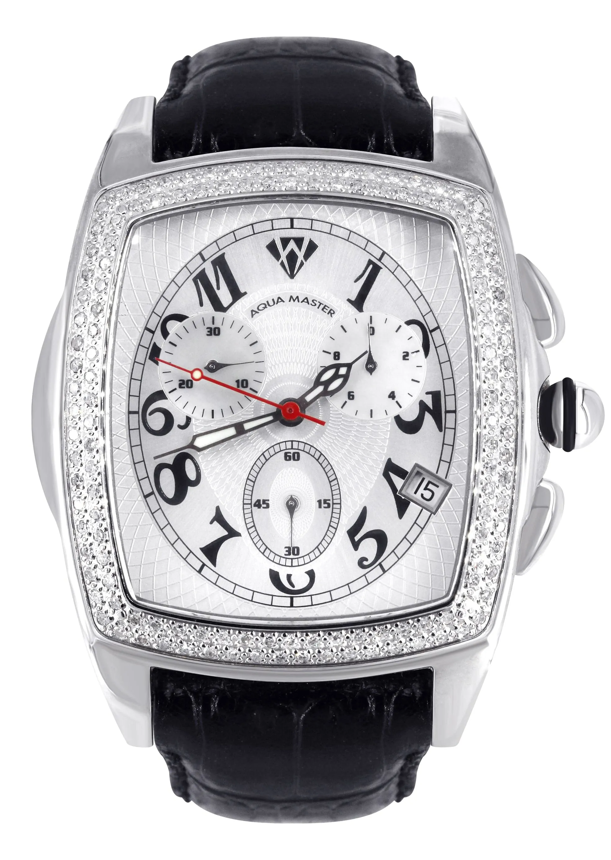 Mens White Gold Tone Diamond Watch | Appx. 1.5 Carats
