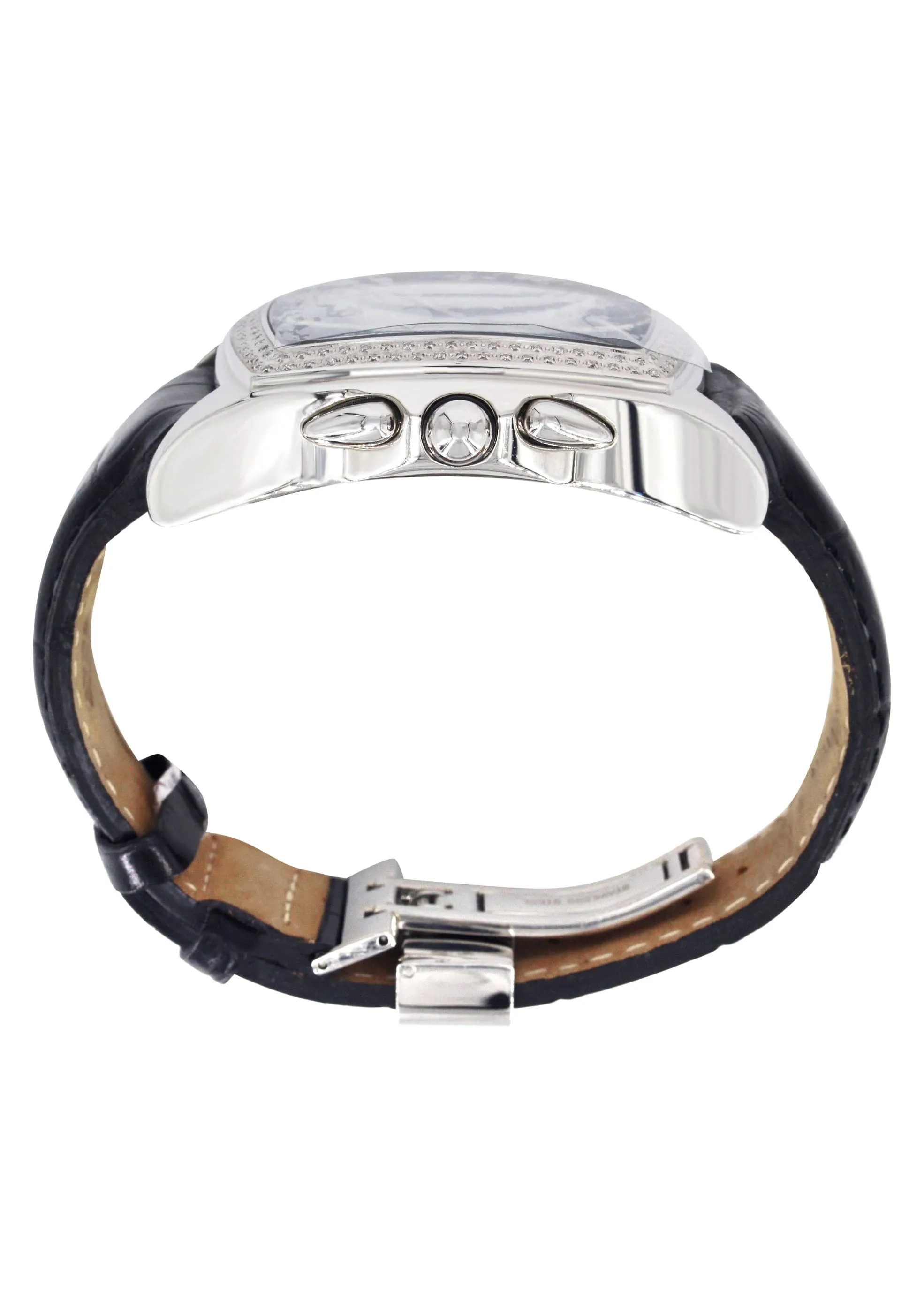 Mens White Gold Tone Diamond Watch | Appx. 1.5 Carats
