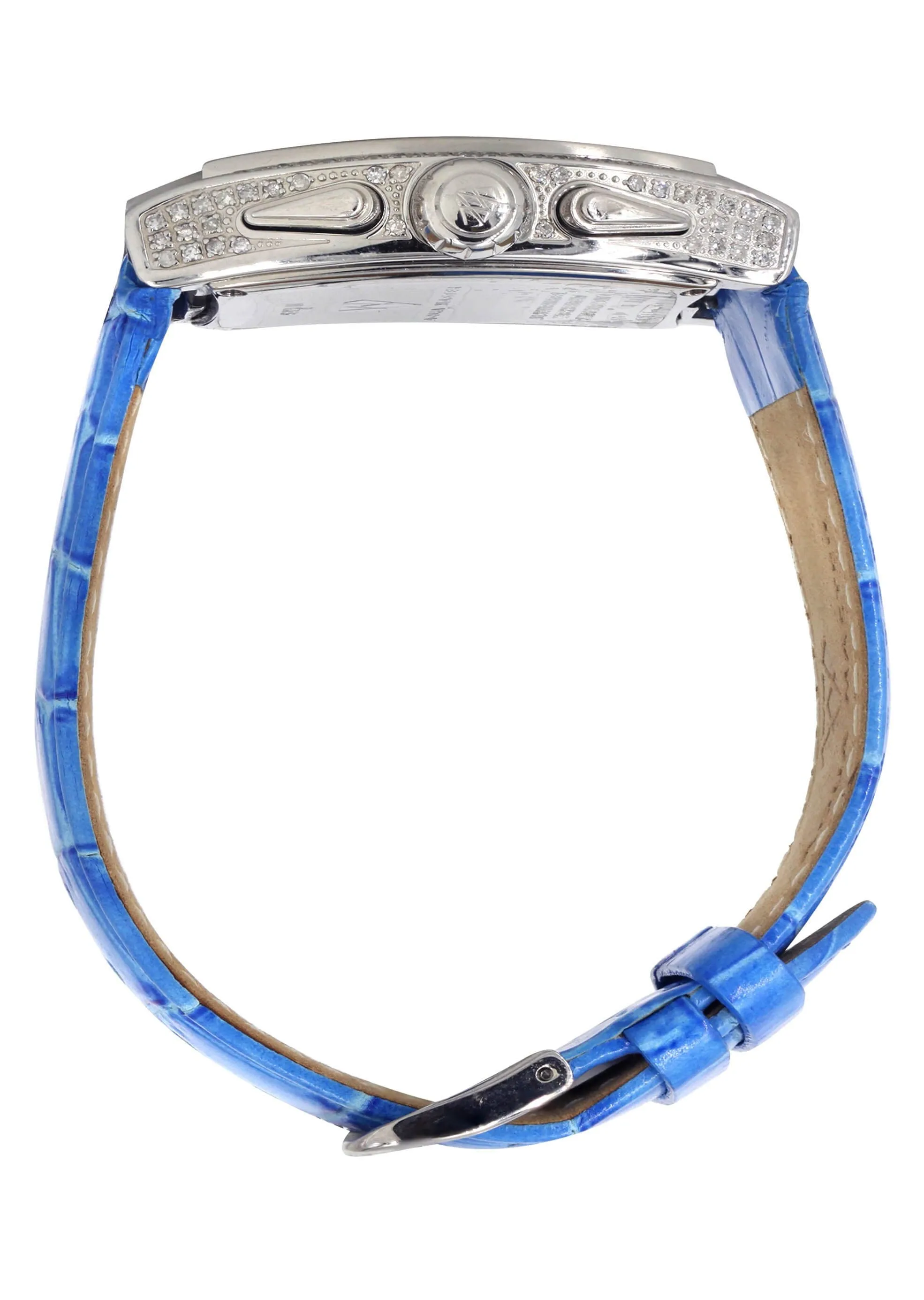 Mens White Gold Tone Diamond Watch | Appx. 4.25 Carats
