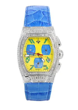 Mens White Gold Tone Diamond Watch | Appx. 4.25 Carats