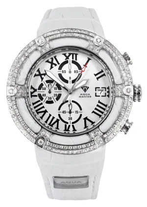 Mens White Gold Tone Diamond Watch | Appx. 5.35 Carats