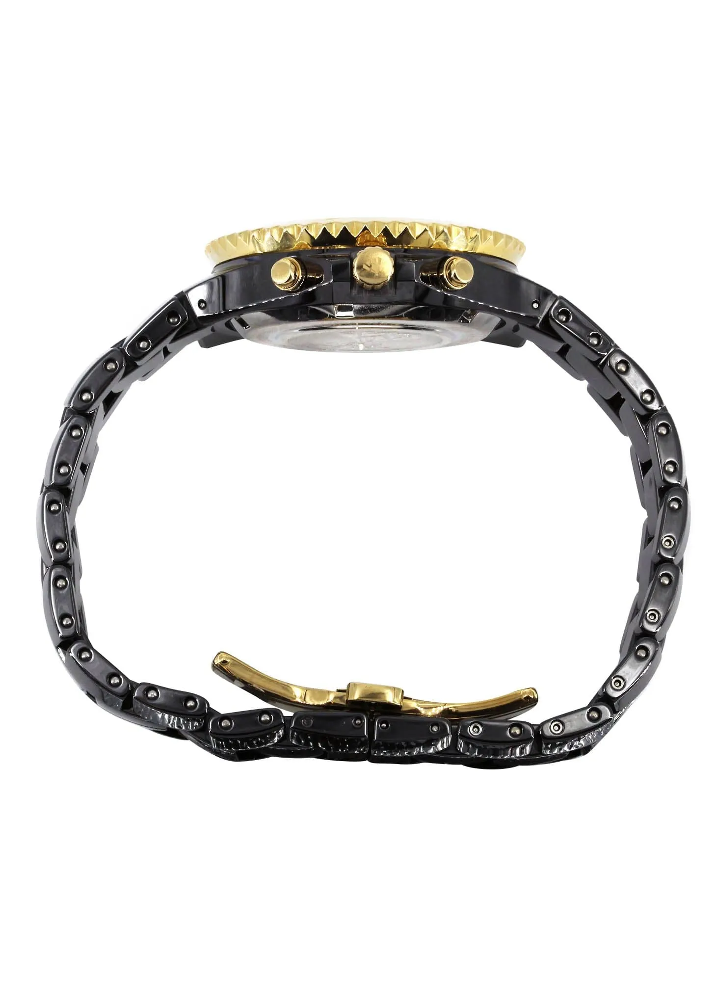 Mens Yellow Gold Tone Diamond Watch | Appx. 1.25 Carats