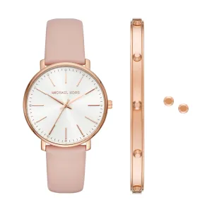 Michael Kors Pyper Three-Hand Blush Watch and Jewelry Gift Set MK1078SET