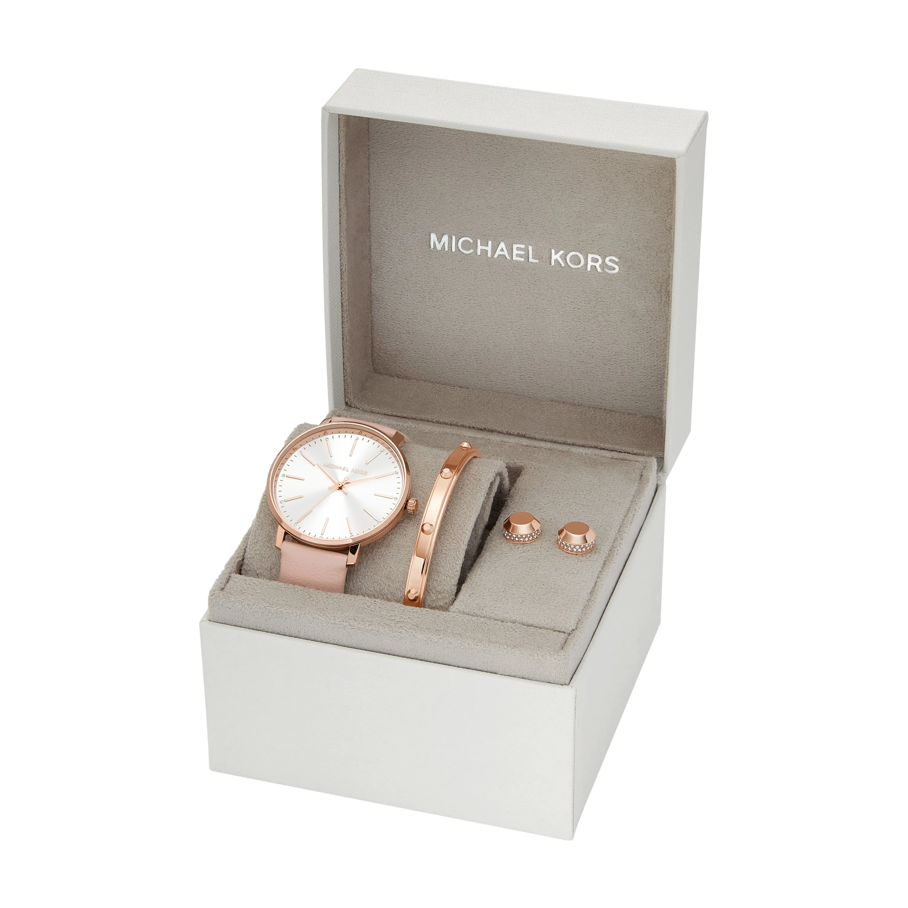 Michael Kors Pyper Three-Hand Blush Watch and Jewelry Gift Set MK1078SET