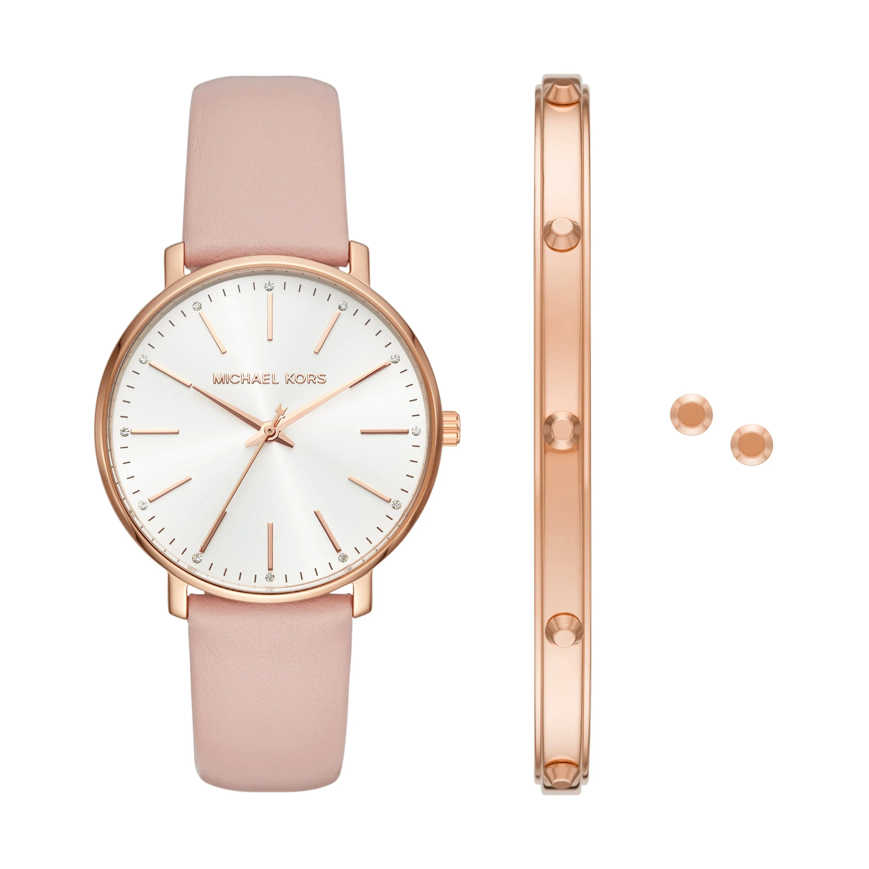 Michael Kors Pyper Three-Hand Blush Watch and Jewelry Gift Set MK1078SET