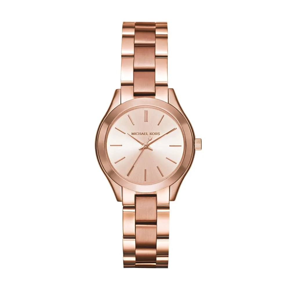 Michael Kors Women's Mini Slim Runway Rose Gold-Tone Watch MK3513