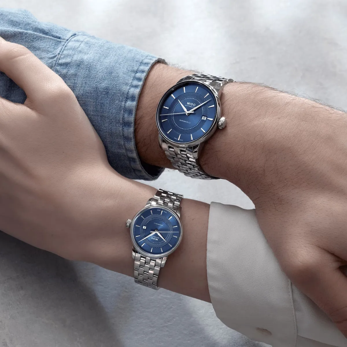 MIDO BARONCELLI SIGNATURE BLUE ON BRACELET