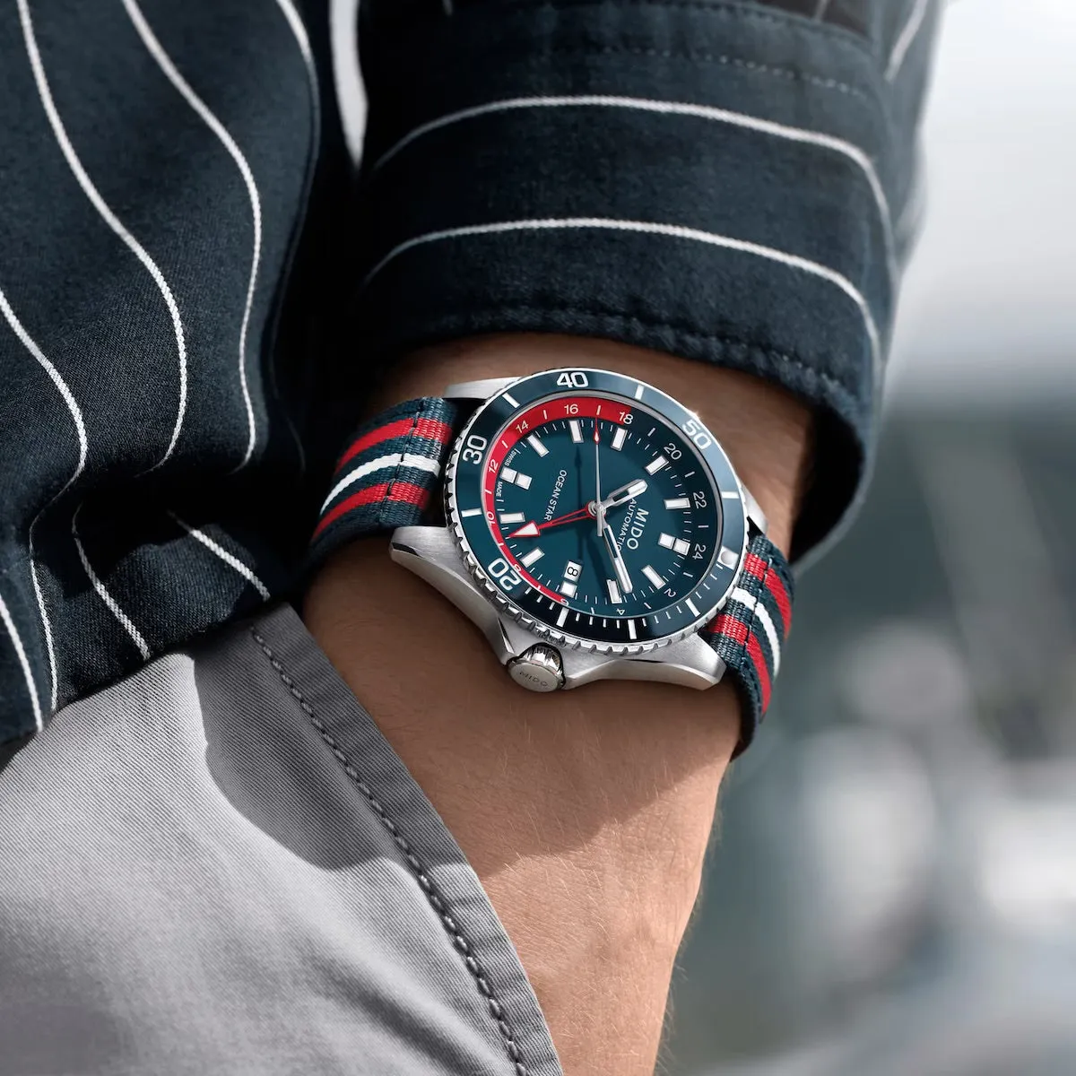 MIDO OCEAN STAR GMT -SPECIAL EDITION WITH 1 EXTRA STRAP