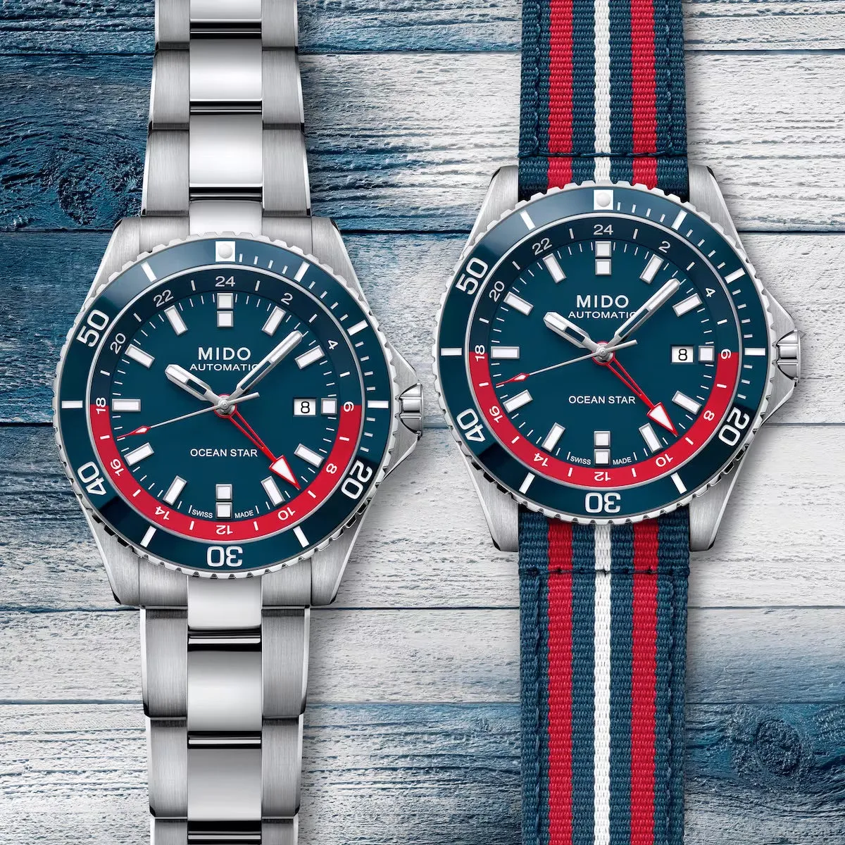 MIDO OCEAN STAR GMT -SPECIAL EDITION WITH 1 EXTRA STRAP