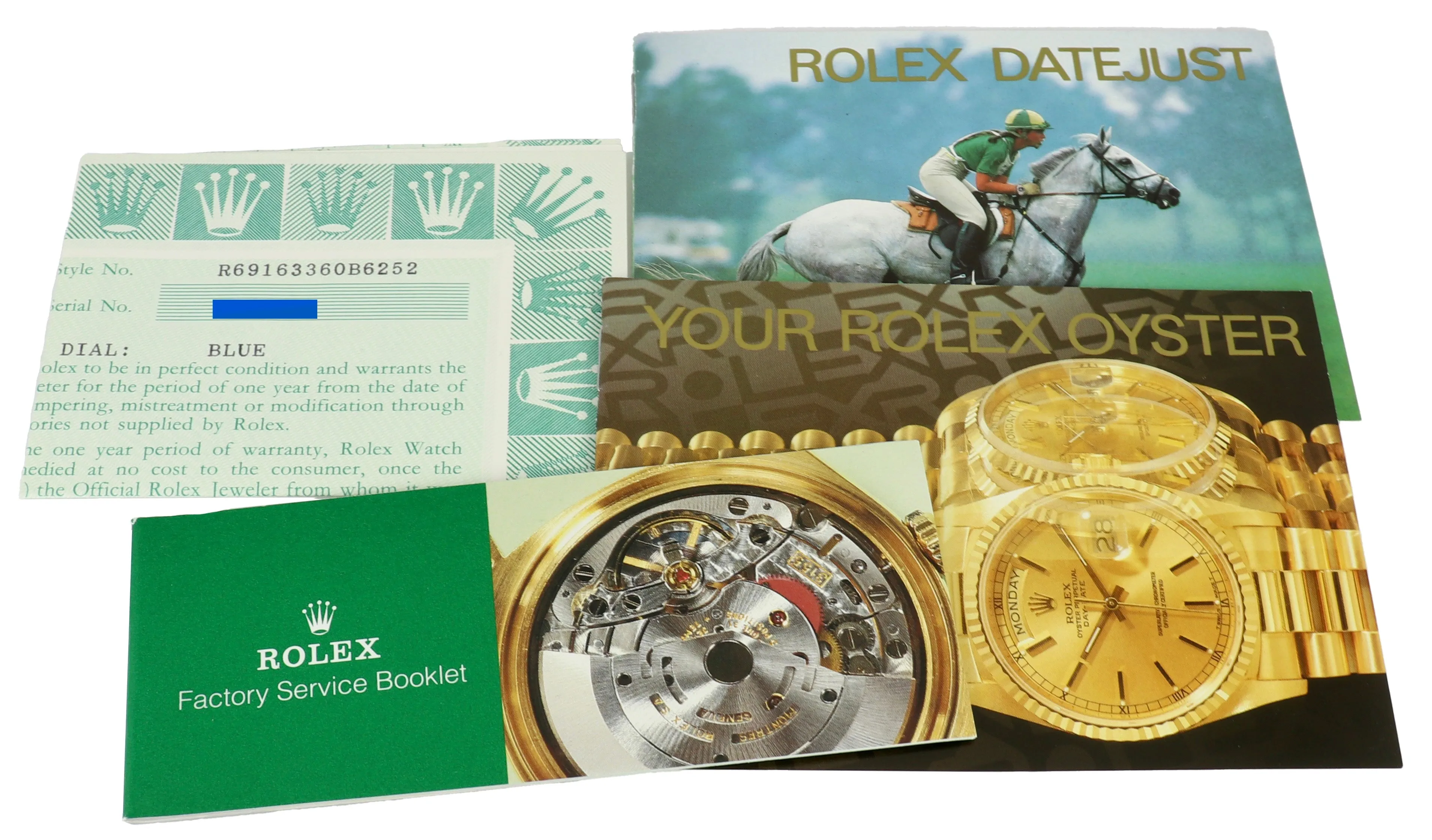MINT Ladies DateJust 26mm Two-Tone Blue NO-HOLES CASE Gold Watch 69163 B P
