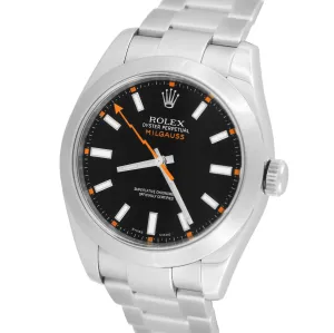 MINT Men's Rolex Milgauss 116400 Stainless Steel Black Anti-Magnetic 40mm Watch
