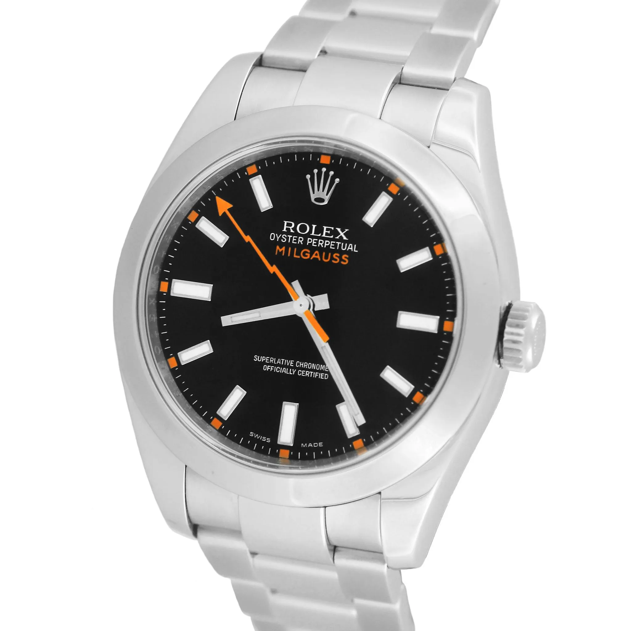 MINT Men's Rolex Milgauss 116400 Stainless Steel Black Anti-Magnetic 40mm Watch