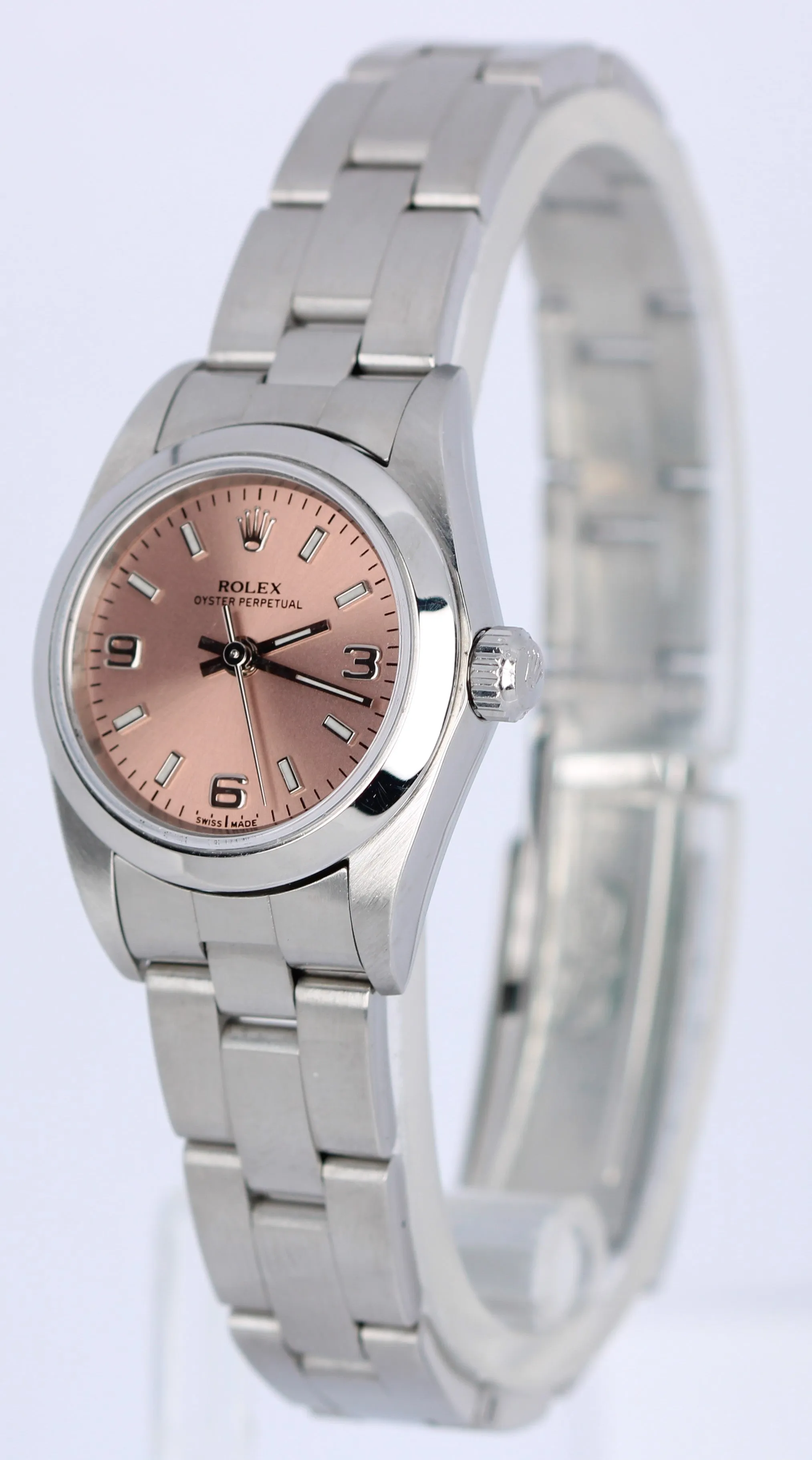 MINT Rolex Oyster Perpetual 24mm Rose Arabic NO-HOLES 76080 Watch