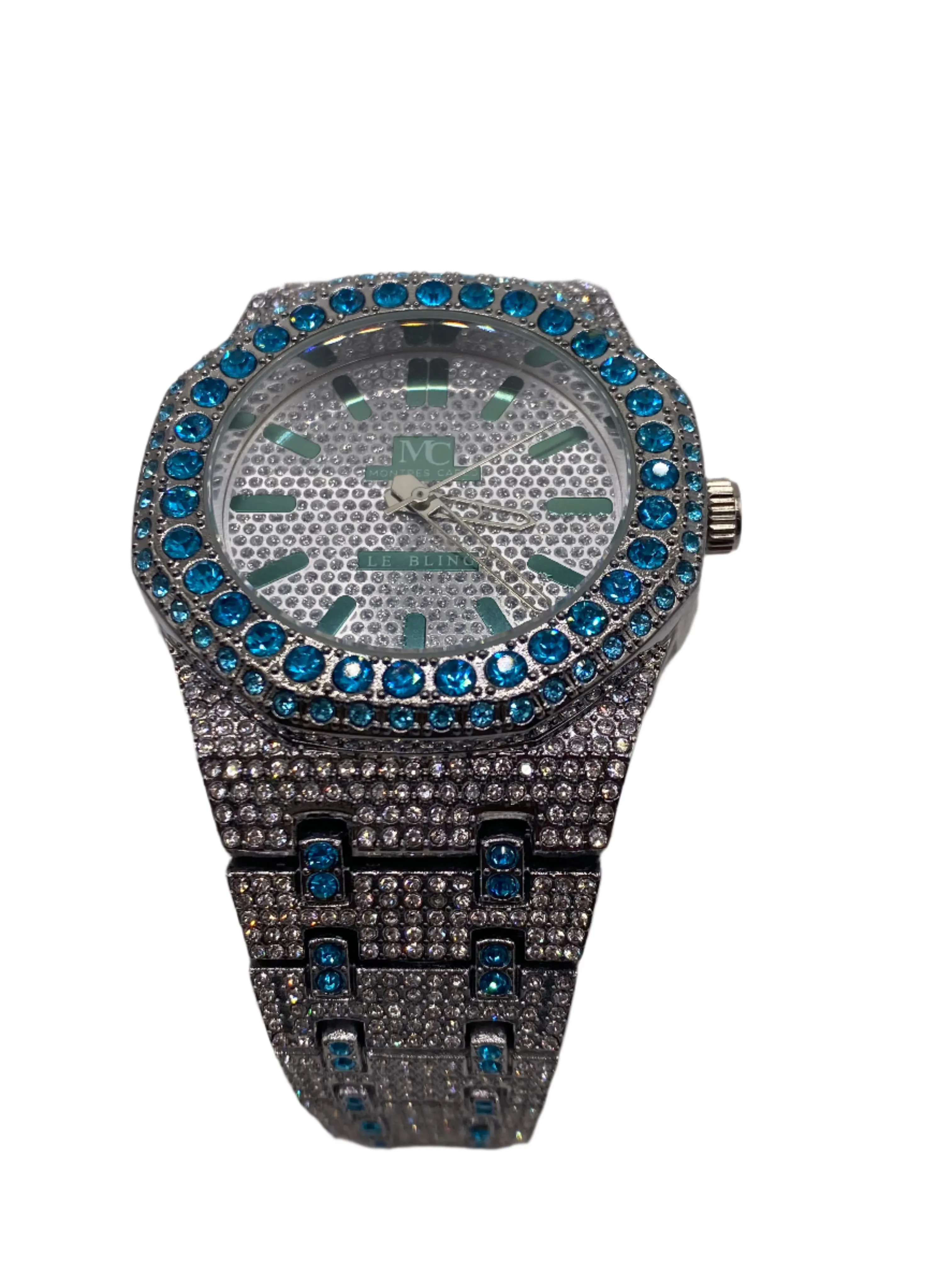 Misty Blue Benjamin - Legendary Men's Iced Time Piece Watch