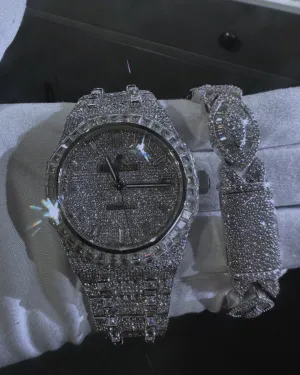 MOISSANITE AP WATCH & Bracelet set W 219