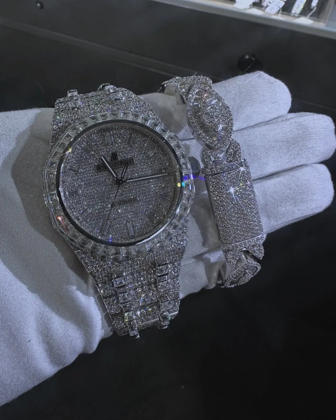 MOISSANITE AP WATCH & Bracelet set W 219