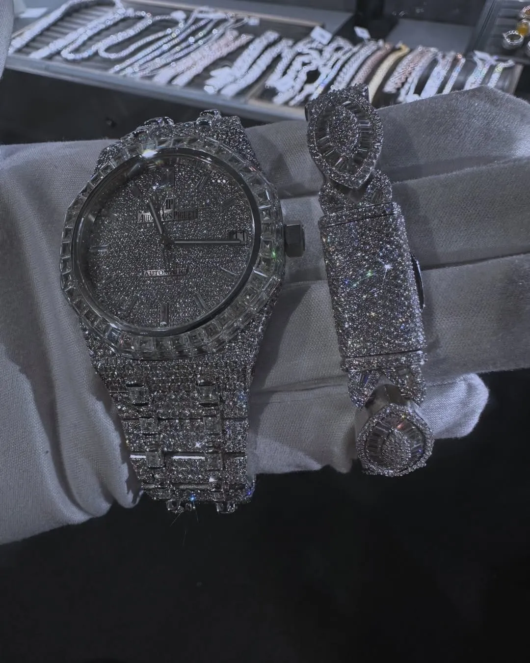 MOISSANITE AP WATCH & Bracelet set W 219