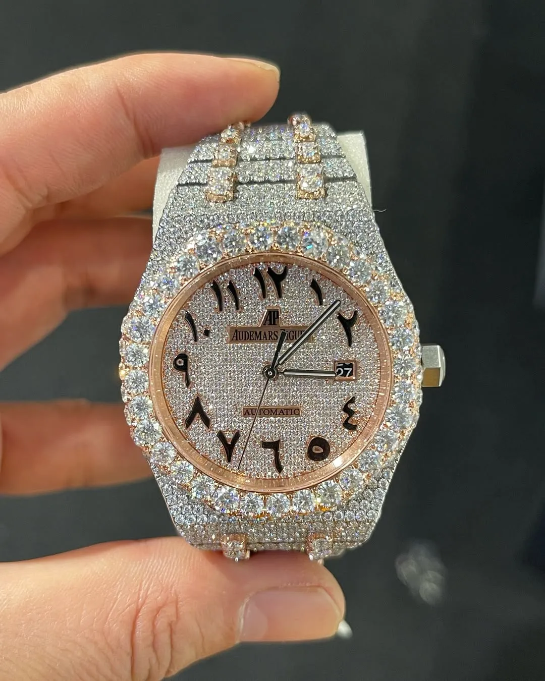 MOISSANITE AP WATCH | AUDEMARS PIGUET ROYALOAK BUSTDOWN Handmade | W 276