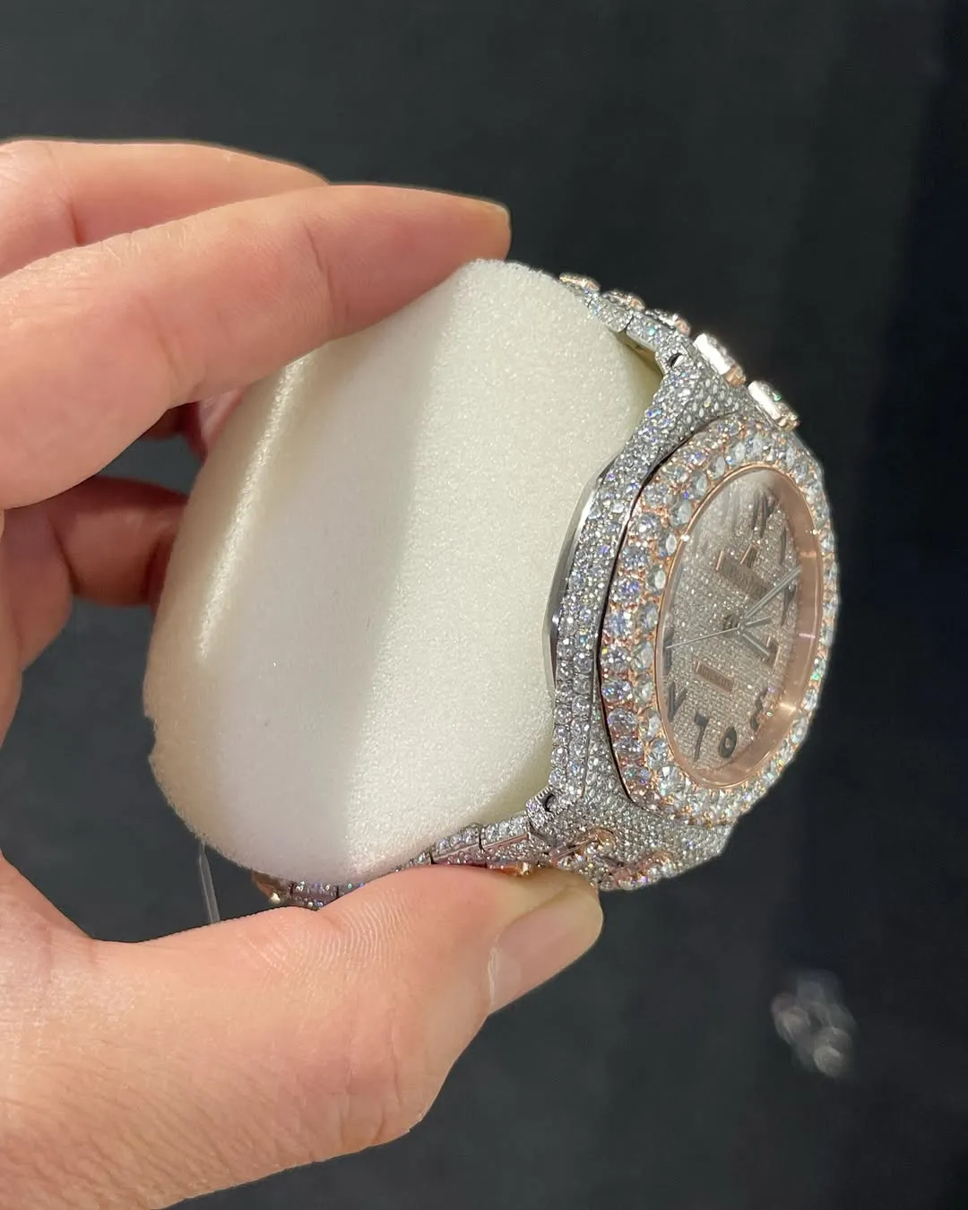 MOISSANITE AP WATCH | AUDEMARS PIGUET ROYALOAK BUSTDOWN Handmade | W 276