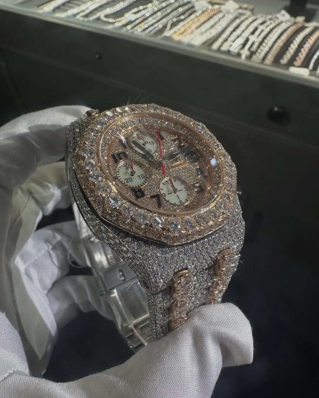 MOISSANITE AP WATCH | AUDEMARS PIGUET ROYALOAK BUSTDOWN W 212