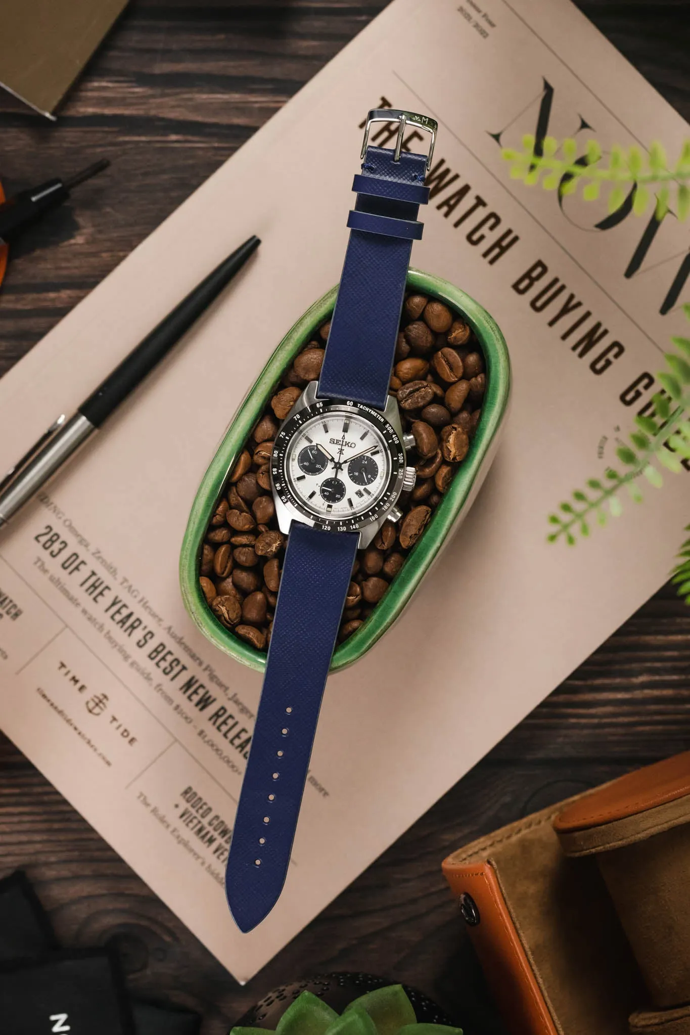 Morellato ZANTE Recycled Leather-Fibre Watch Strap in BLUE