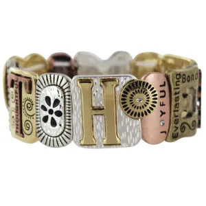 Mother Tri-Tone Stretch Bracelet