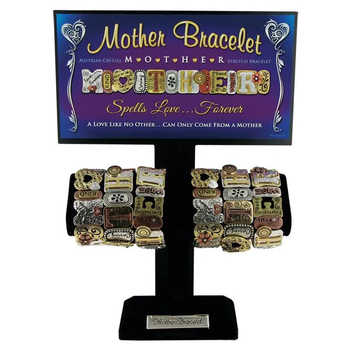 Mother Tri-Tone Stretch Bracelet