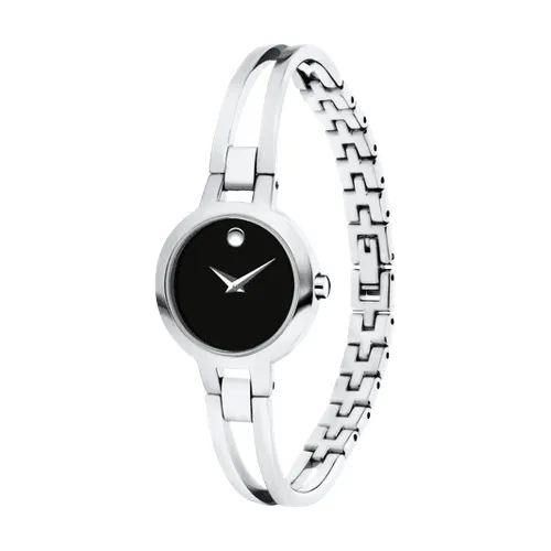 Movado Amorosa Black Dial Stainless Steel Women's Watch 0607153
