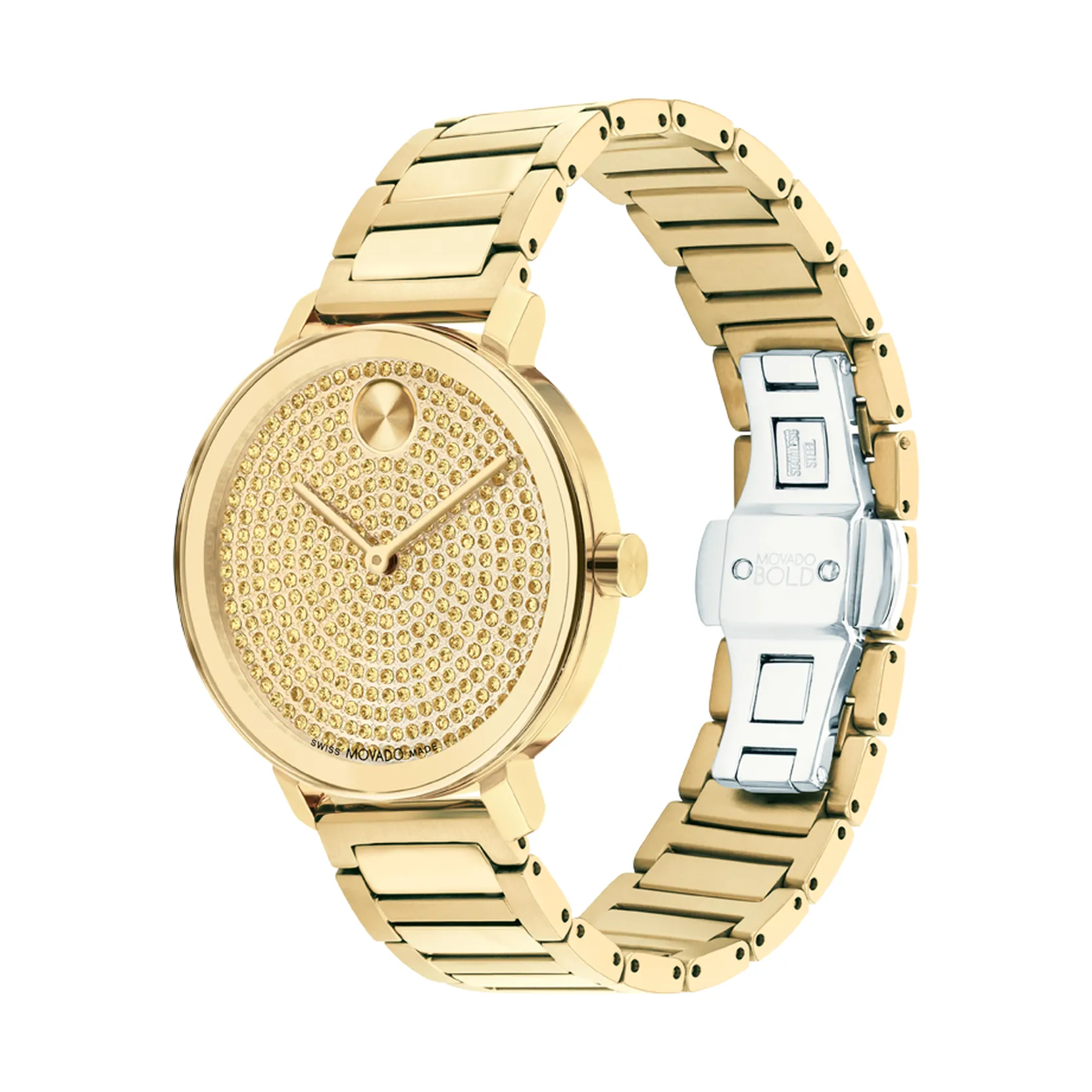 Movado Bold Evolution 2.0 Ladies Gold Tone and Crystal Dial Watch